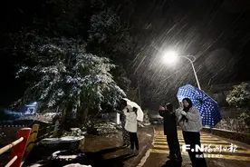 福州多地迎来今年首场降雪 市民连夜“追雪”网络直播火热图片