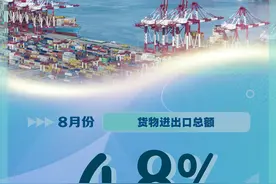 （图表·海报）数说中国｜8月份货物进出口总额同比增长4.8%图片