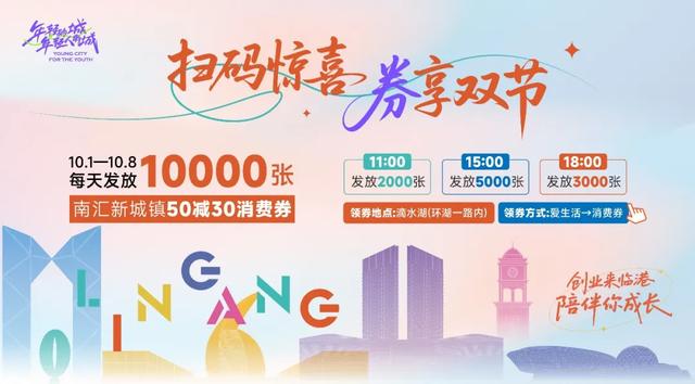 8万张专属消费券来了,每天领三轮!国庆假期快来临港“薅羊毛”