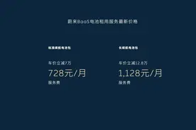 蔚来BaaS电池租用服务费下调至728元/月起图片