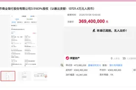 拍卖价高于股价，宜宾银行3.52%股权首次法拍宣告流拍图片