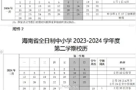 海南省中小学明年1月27日起放寒假，假期共有29天图片