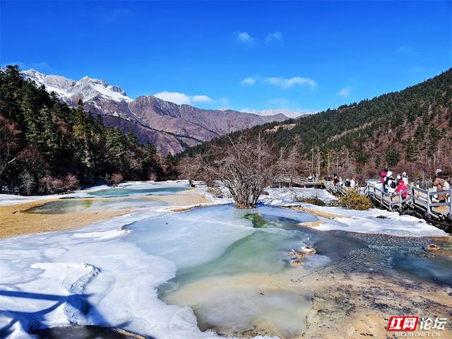 一半冰雪，一半碧波，冬日黄龙的色彩魔术