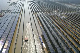 #（经济）浙江三门：滩涂光伏电站加紧施工建设图片