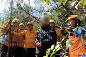 云南大理一游客在苍山兰峰迷路失联 救援队紧急搜救后将其护送下山图片