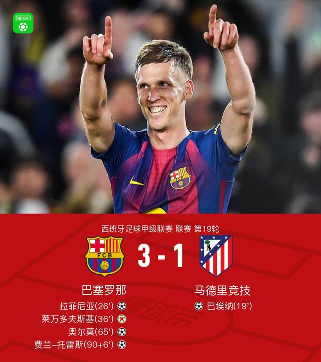 西甲：巴萨3-1逆转马竞
