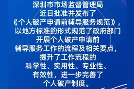 深圳出台地方标准规范个人破产流程图片