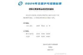 孙杨代替王楚钦出战？阵容官宣图片