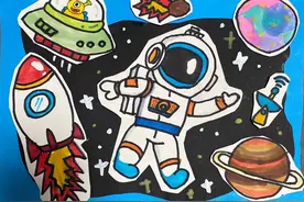 绘画：遨游太空｜烟台中小学生“才艺秀”作品选登图片