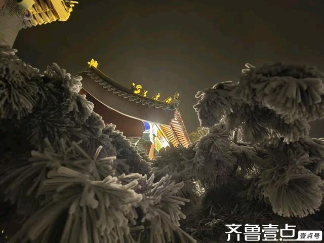 泰山雾凇的梦幻之夜