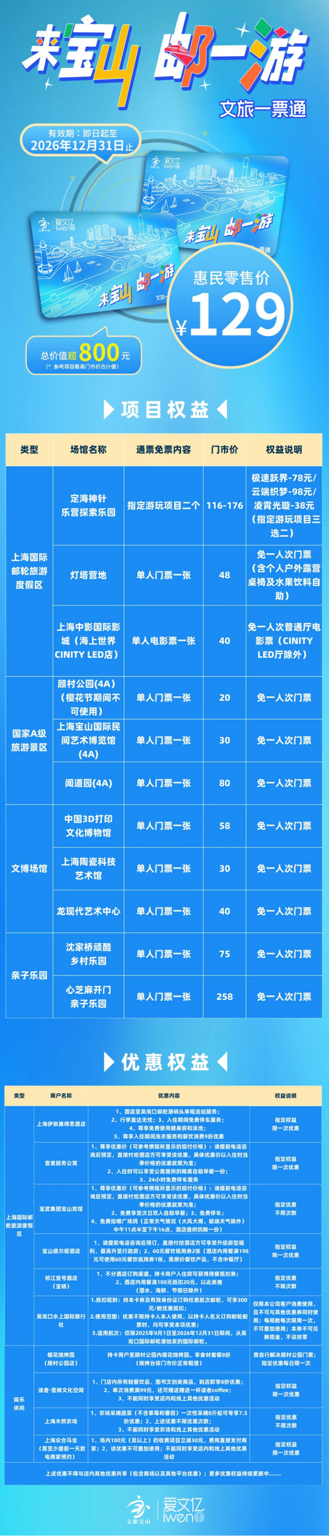 仅此一周！宝山推出半价+99元畅玩卡，非遗美食+滨江美景承包你的快乐