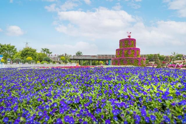上海奇迹花园国际艺术花展启幕，多变奶龙潜入花海