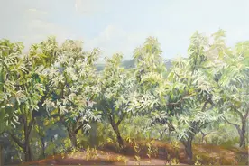 【佳作鉴赏·油画】盛开的板栗花图片