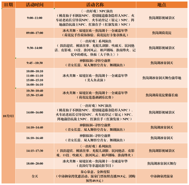 毛集实验区“迎中秋·庆国庆”系列文旅活动即将来袭！