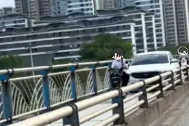 谜之操作！乐山岷江三桥上，一辆川L轿车开进了非机动车道……图片