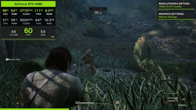《合金装备3：重制版》RTX 4060测试 带不动1080P最高画质