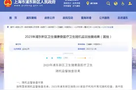 2023年上海市浦东新区卫生健康委医疗卫生随机监督抽查结果（国抽）图片