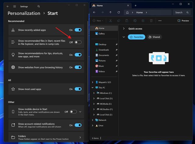 微软 Win11 可隐藏开始菜单推荐内容，换来两大核心功能“罢工”