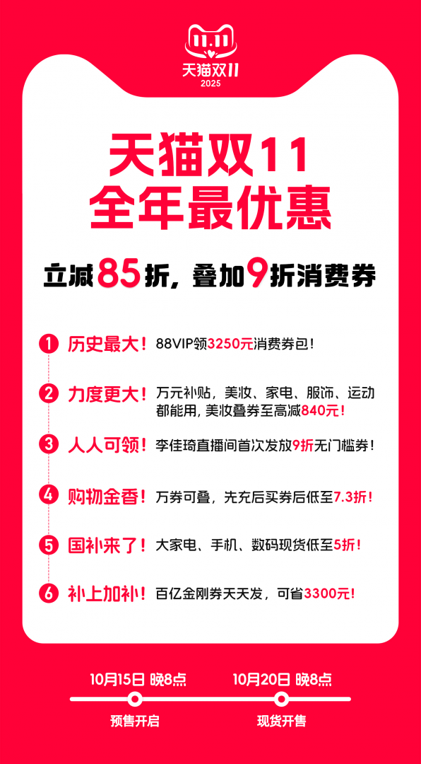 天猫双11今晚8点开启 这些省钱小技巧赶紧码住