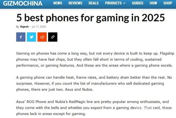 外媒评2025年五款最佳游戏手机：iPhone 16 PM入选