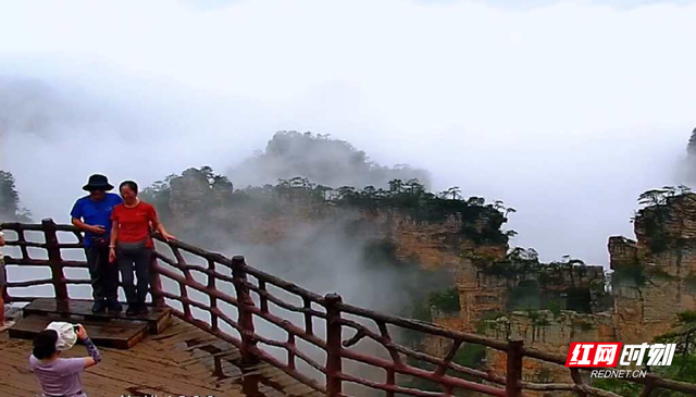 雨后杨家界云海翻涌 峰墙奇景引客来