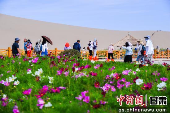 敦煌鸣沙山下花海斑斓