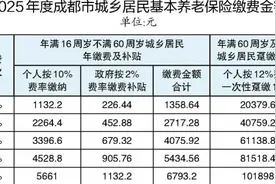 2025成都城乡居民基本养老保险缴费金额公布图片