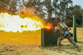 火龙腾飞！一起来看武警防化喷火兵的高燃瞬间图片