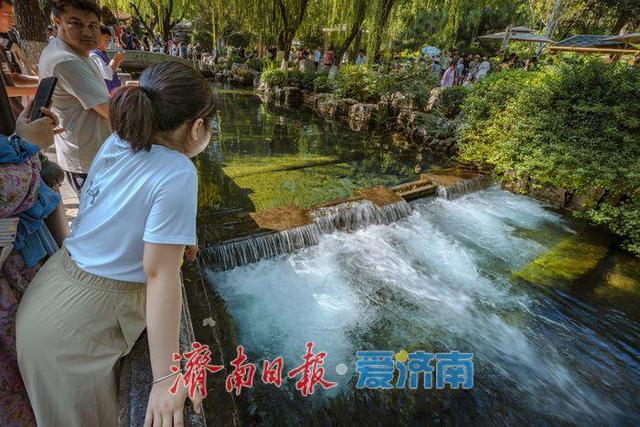 一年四季 泉在济南丨趵突泉水位攀升至 28.92 米，景区瀑布景点成为新打卡亮点
