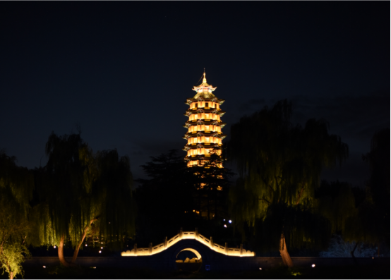 焕新归来！沂水东皋公园：四季有景夜有光 古塔生辉美出圈