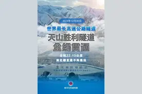 世界最长高速公路隧道贯通天山南北图片