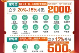 上海：“国补”家电20日起扩至12种，3类数码产品这样补图片
