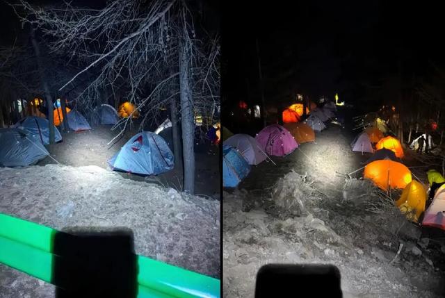 山西五台山突降风雪，狂风裹着雪粒，驴友抱团搀扶行走，不少人被困搭帐篷过夜，亲历者：差点失温；当地：已护送下山，仍有人要上山被劝返