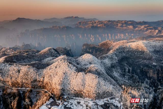 张家界的雪后云海，藏着湖南冬日的浪漫