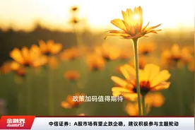 中信证券：A股市场有望止跌企稳，建议积极参与主题轮动