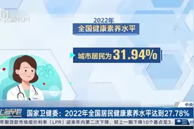 国家卫健委：2022年全国居民健康素养水平达到27.78%视频封面