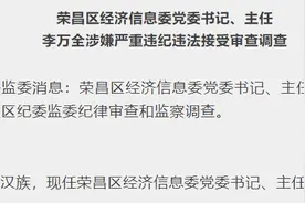 涉嫌严重违纪违法！重庆荣昌区经济信息委党委书记、主任李万全接受审查调查图片