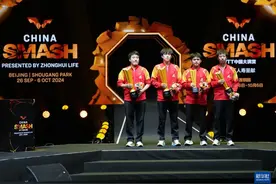 乒乓球——WTT中国大满贯：王楚钦/梁靖崑获男双冠军图片