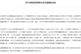 德艺文创首发上市前股东陈岚被福建证监局采取责令改正措施图片