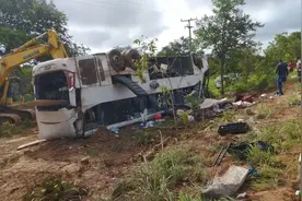 巴西东北部一辆公交车翻车 已致7死15伤图片