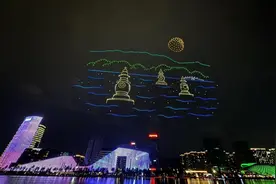 浙江规模最大的无人机编队表演！1500架无人机闪耀杭州夜空图片