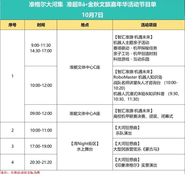 10月1日-8日，鄂尔多斯这里活动超多！