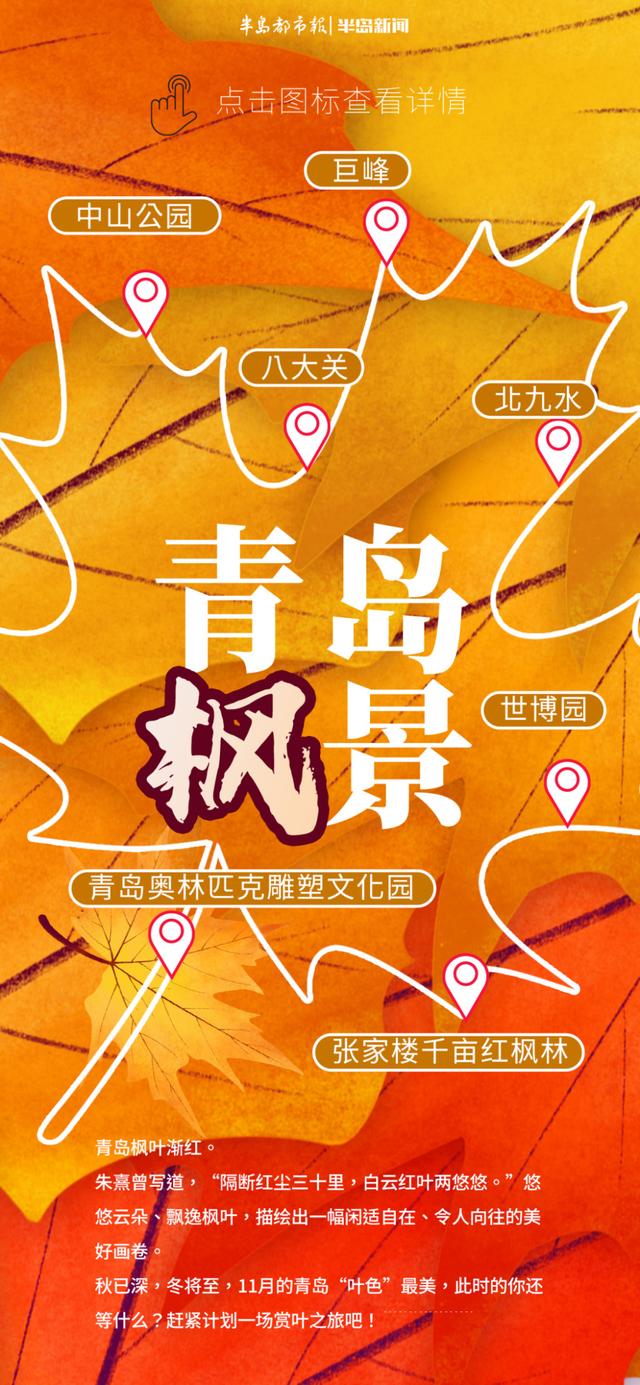 AI长图站｜青岛“枫”景上线！跟着地图，探寻“红叶秘境”