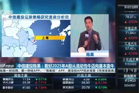 中信建投陈果：看好2025年A股从流动性牛迈向基本面牛视频封面