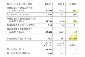 中国平安一季度归母营运利润、归母净利润“双降”，寿险及健康险新业务价值同比增20.7%图片