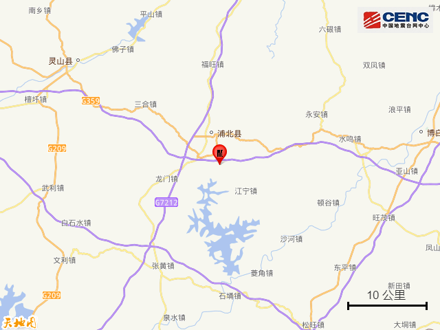 广西钦州市浦北县发生2.9级地震
