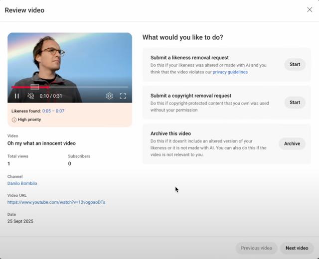 YouTube创作者肖像检测技术正式上线 预防形象盗用