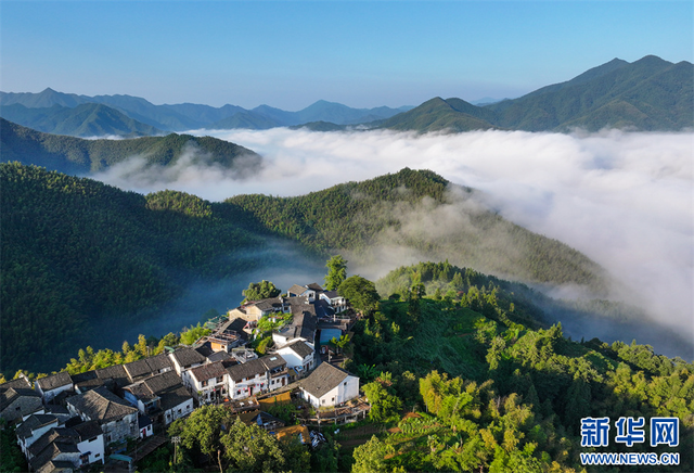 安徽黄山：云上村落画秋意