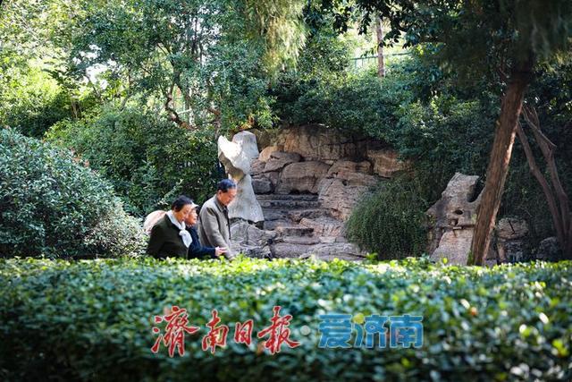 济南中山公园晨光染秋意 休闲满园间