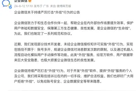 企业微信宣布严打“外挂”行为，涉及账号多开、无限群发消息等图片